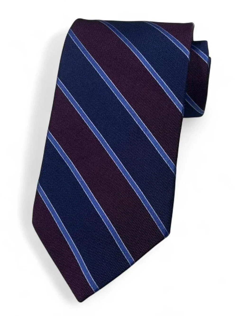 Brooks Brothers MAKERS Italy Pure SILK Tie Navy/Burgundy Stripes L60